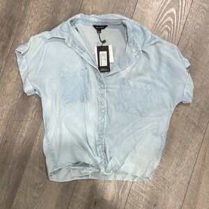 Trendy Light Blue Button Down Shirt